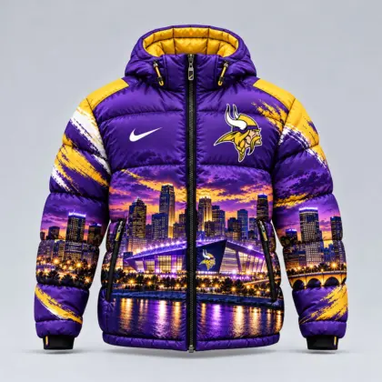 Minnesota Vikings | Premium NFL Game Day Ready Hooded Puffer Jacket NY