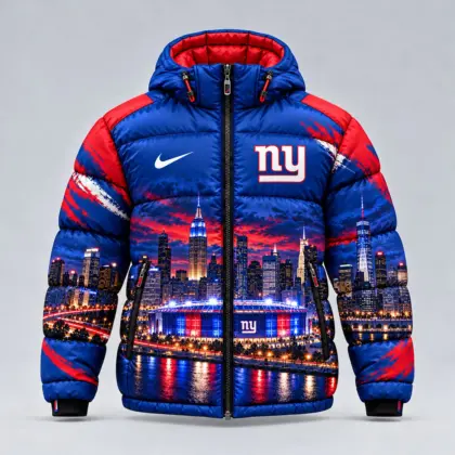 New York Giants | Premium NFL Game Day Ready Hooded Puffer Jacket NY