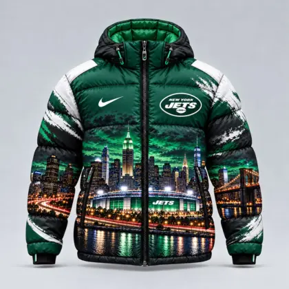 New York Jets | Premium NFL Game Day Ready Hooded Puffer Jacket NY