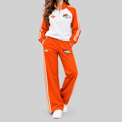 Denver Broncos | NFL Raglan Quarter Zip Wide Leg Set TD