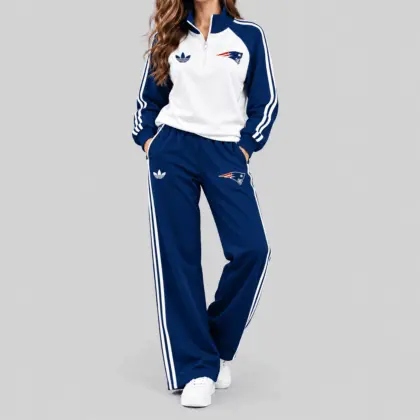 New England Patriots | NFL Raglan Quarter Zip Wide Leg Set TD