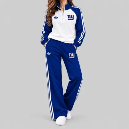 New York Giants | NFL Raglan Quarter Zip Wide Leg Set TD