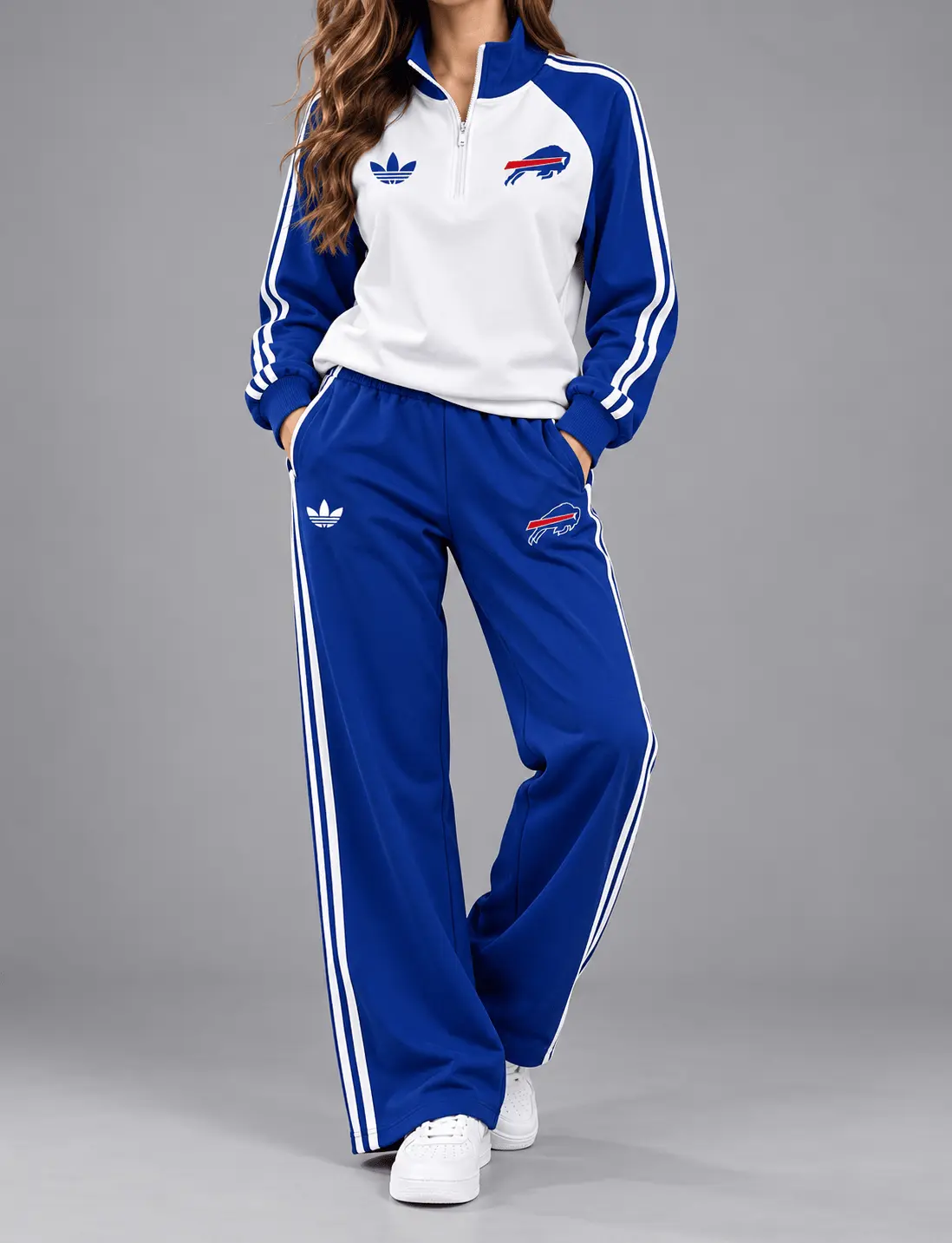 Buffalo Bills | NFL Raglan Quarter Zip Wide Leg Set TD