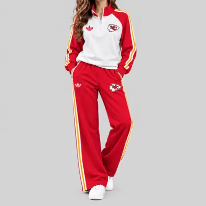 Kansas City Chiefs | NFL Raglan Quarter Zip Wide Leg Set TD