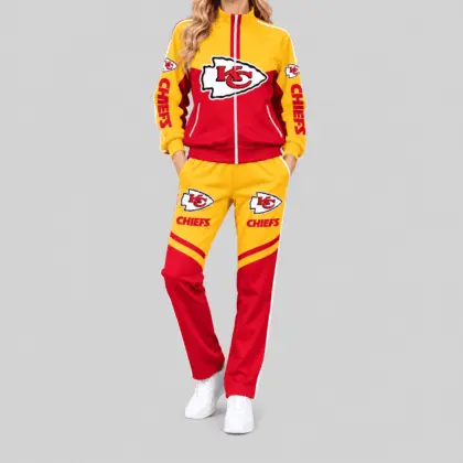 Kansas City Chiefs | NFL Color Block Track Jacket Jogger Set TD