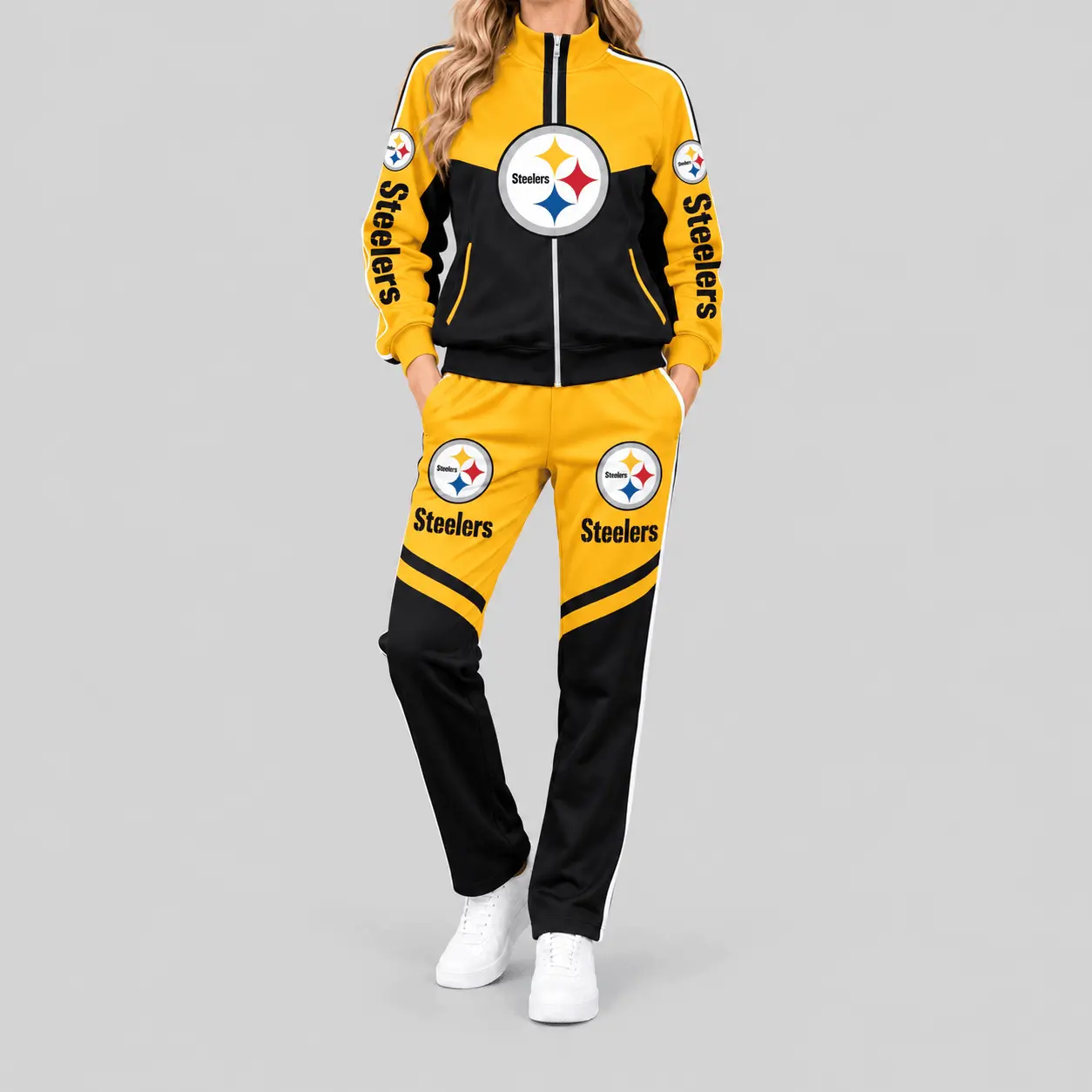 Pittsburgh Steelers | NFL Color Block Track Jacket Jogger Set TD
