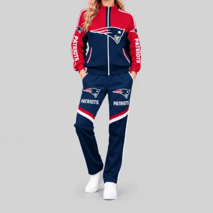 New England Patriots | NFL Color Block Track Jacket Jogger Set TD
