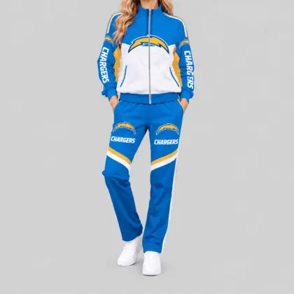 Los Angeles Chargers | NFL Color Block Track Jacket Jogger Set TD