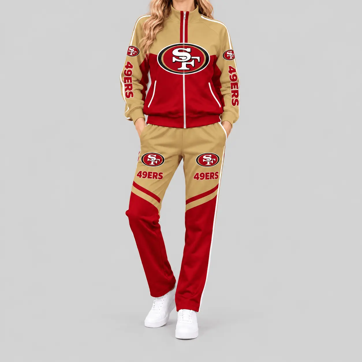 San Francisco 49ers | NFL Color Block Track Jacket Jogger Set TD