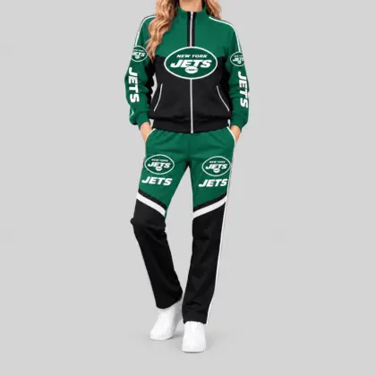 New York Jets | NFL Color Block Track Jacket Jogger Set TD