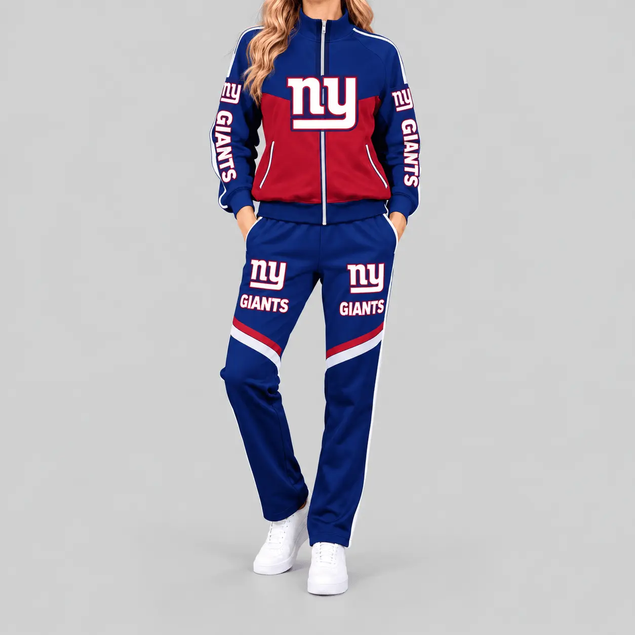 New York Giants | NFL Color Block Track Jacket Jogger Set TD