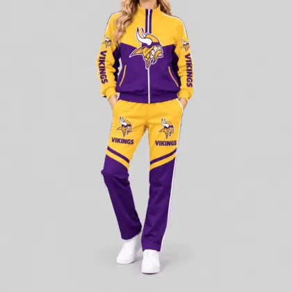 Minnesota Vikings | NFL Color Block Track Jacket Jogger Set TD