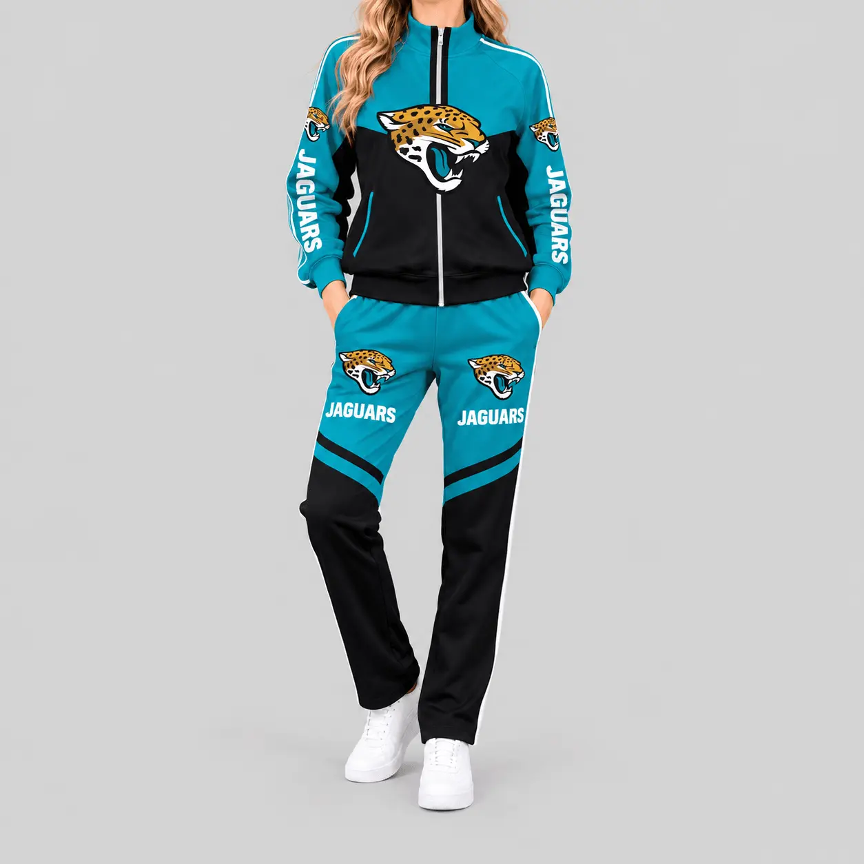 Jacksonville Jaguars | NFL Color Block Track Jacket Jogger Set TD