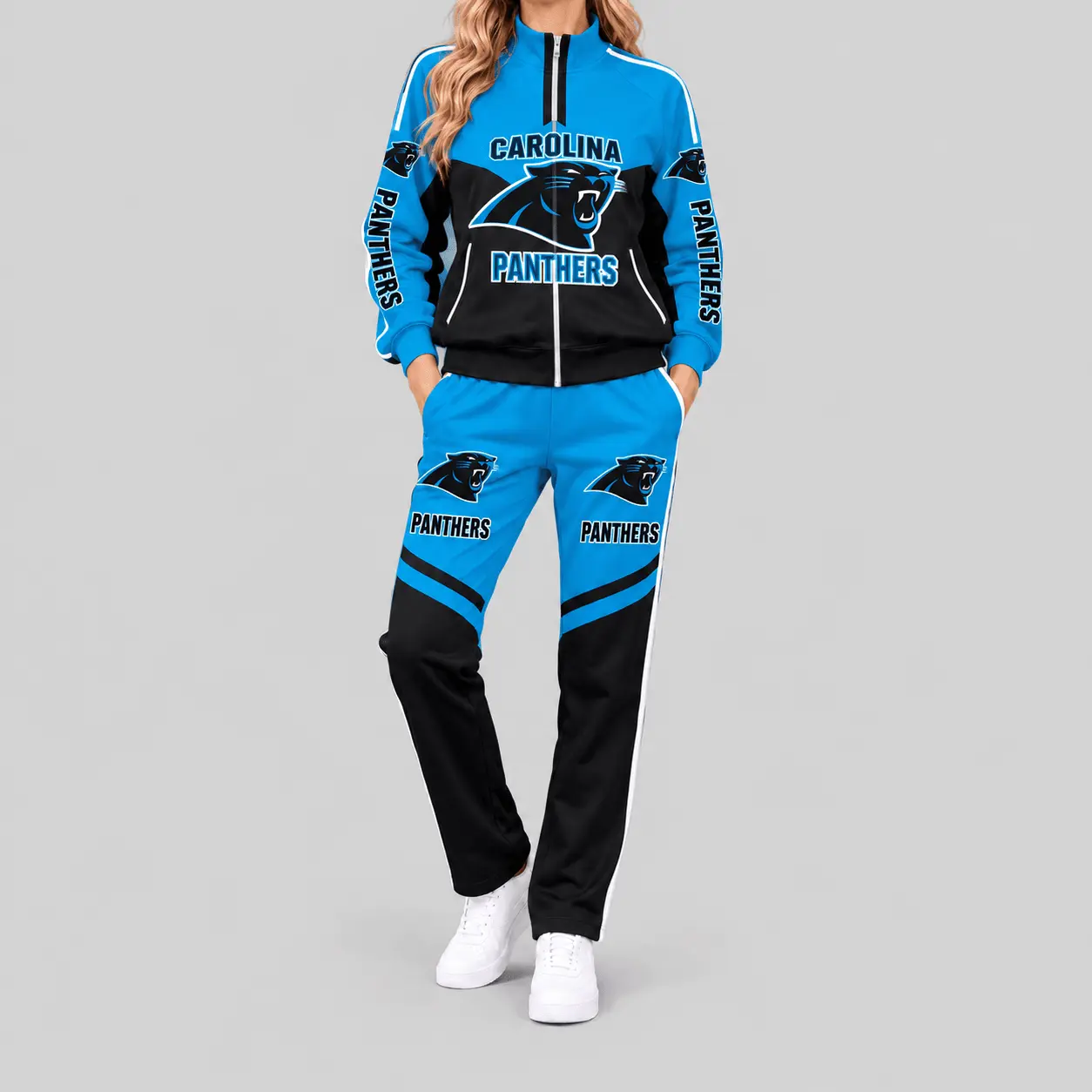 Carolina Panthers | NFL Color Block Track Jacket Jogger Set TD
