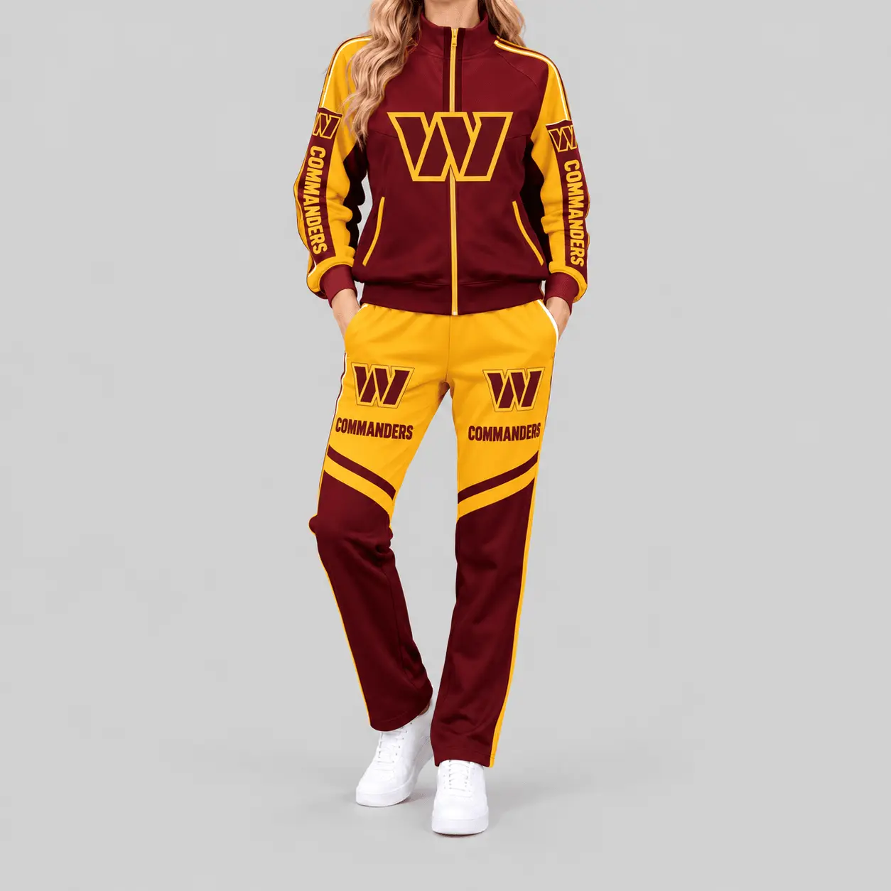 Washington Commanders | NFL Color Block Track Jacket Jogger Set TD