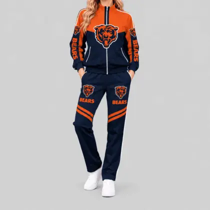 Chicago Bears | NFL Color Block Track Jacket Jogger Set TD