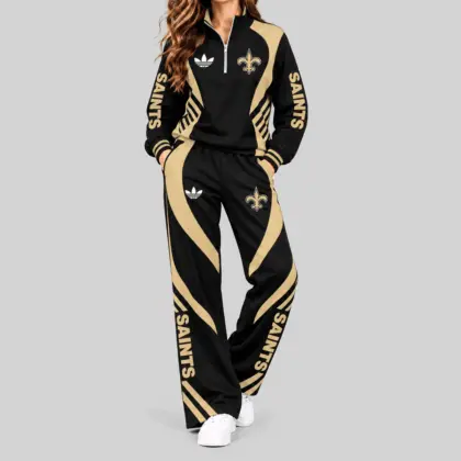 New Orleans Saints | NFL Curved Stripe Quarter Zip Set TD
