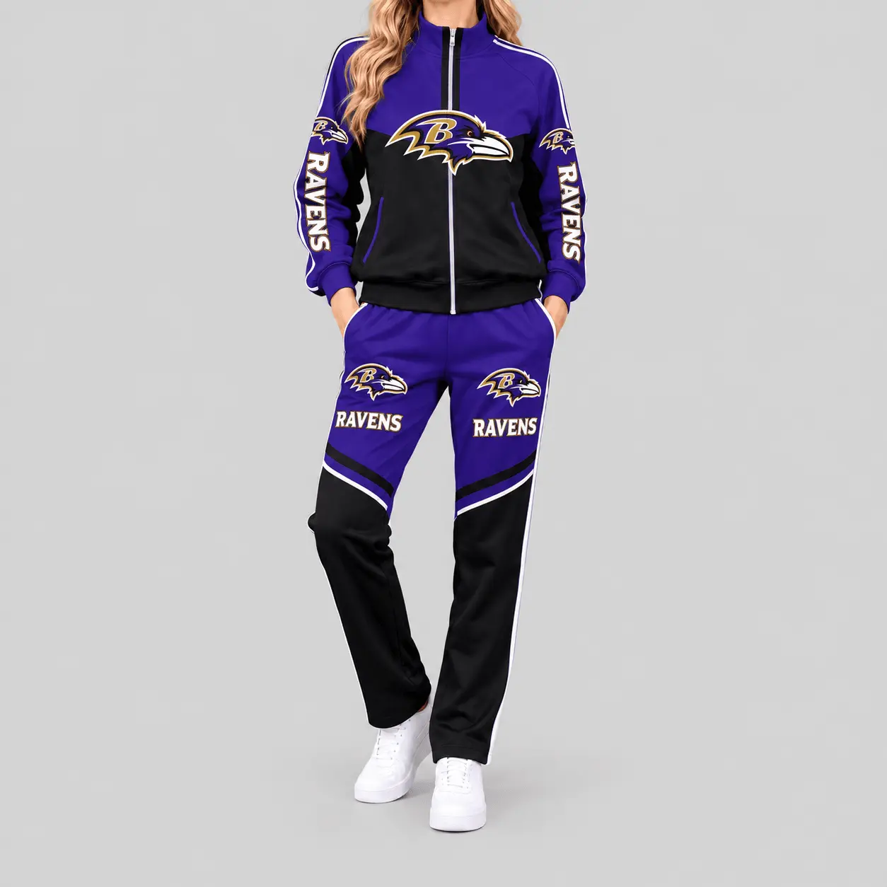 Baltimore Ravens | NFL Color Block Track Jacket Jogger Set TD