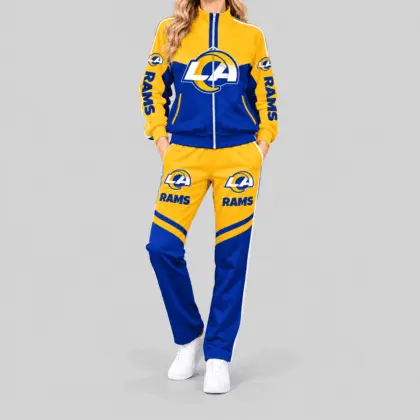 Los Angeles Rams | NFL Color Block Track Jacket Jogger Set TD
