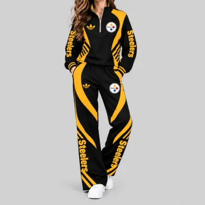 Pittsburgh Steelers | NFL Curved Stripe Quarter Zip Set TD