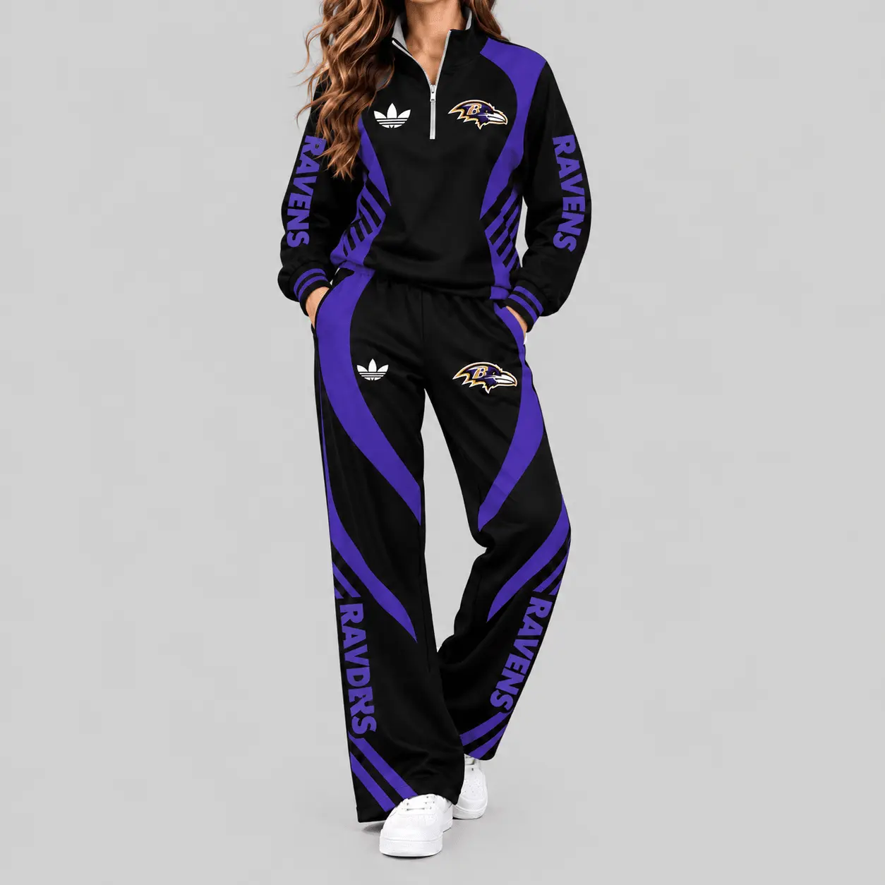 Baltimore Ravens | NFL Curved Stripe Quarter Zip Set TD