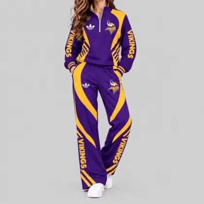 Minnesota Vikings | NFL Curved Stripe Quarter Zip Set TD