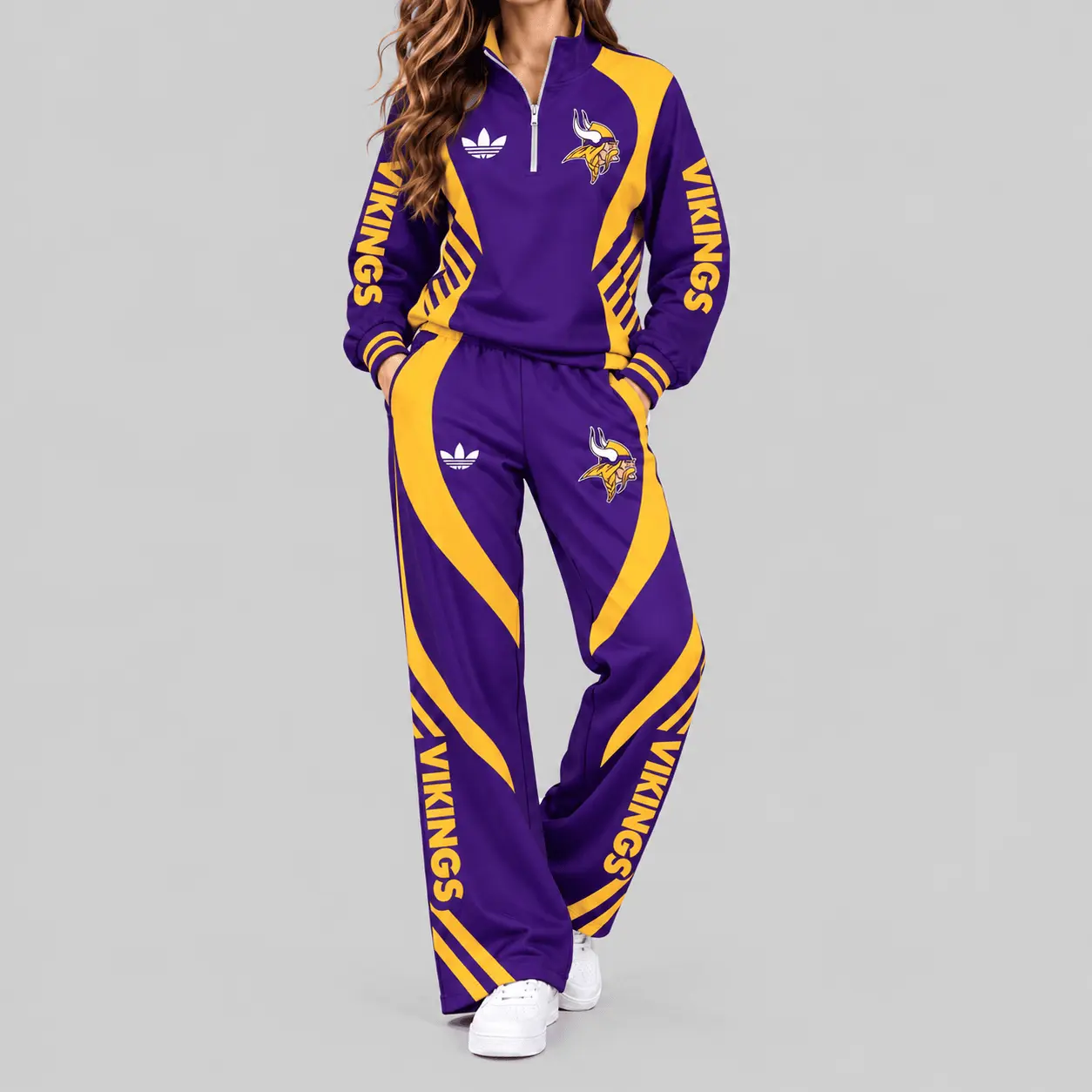Minnesota Vikings | NFL Curved Stripe Quarter Zip Set TD