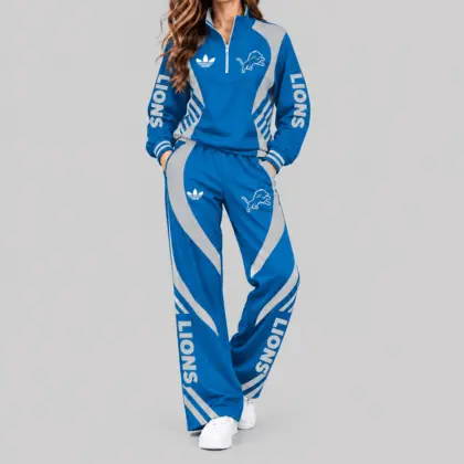 Detroit Lions | NFL Curved Stripe Quarter Zip Set TD