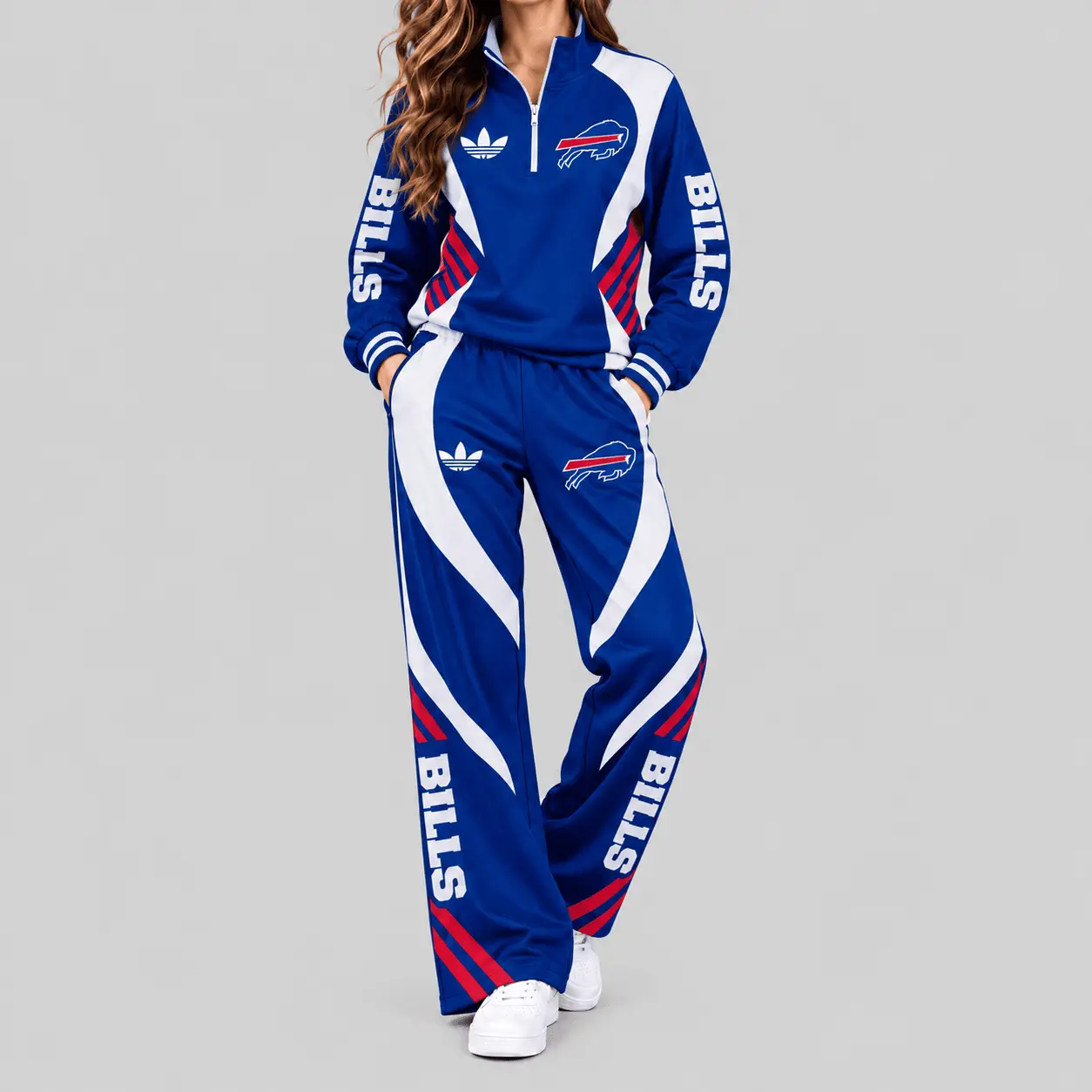 Buffalo Bills | NFL Curved Stripe Quarter Zip Set TD