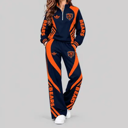 Chicago Bears | NFL Curved Stripe Quarter Zip Set TD