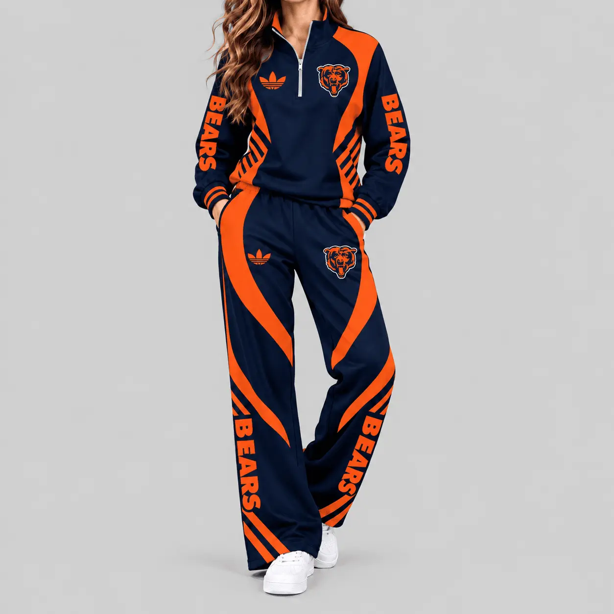 Chicago Bears | NFL Curved Stripe Quarter Zip Set TD