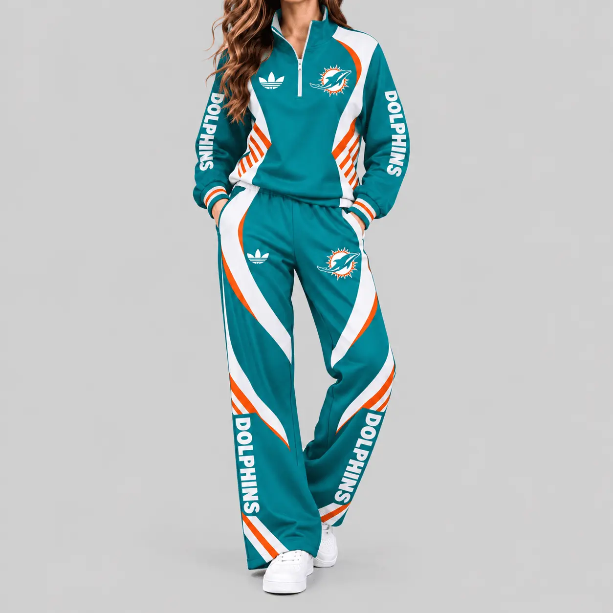 Miami Dolphins | NFL Curved Stripe Quarter Zip Set TD