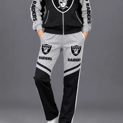 Las Vegas Raiders | NFL Color Block Track Jacket Jogger Set TD