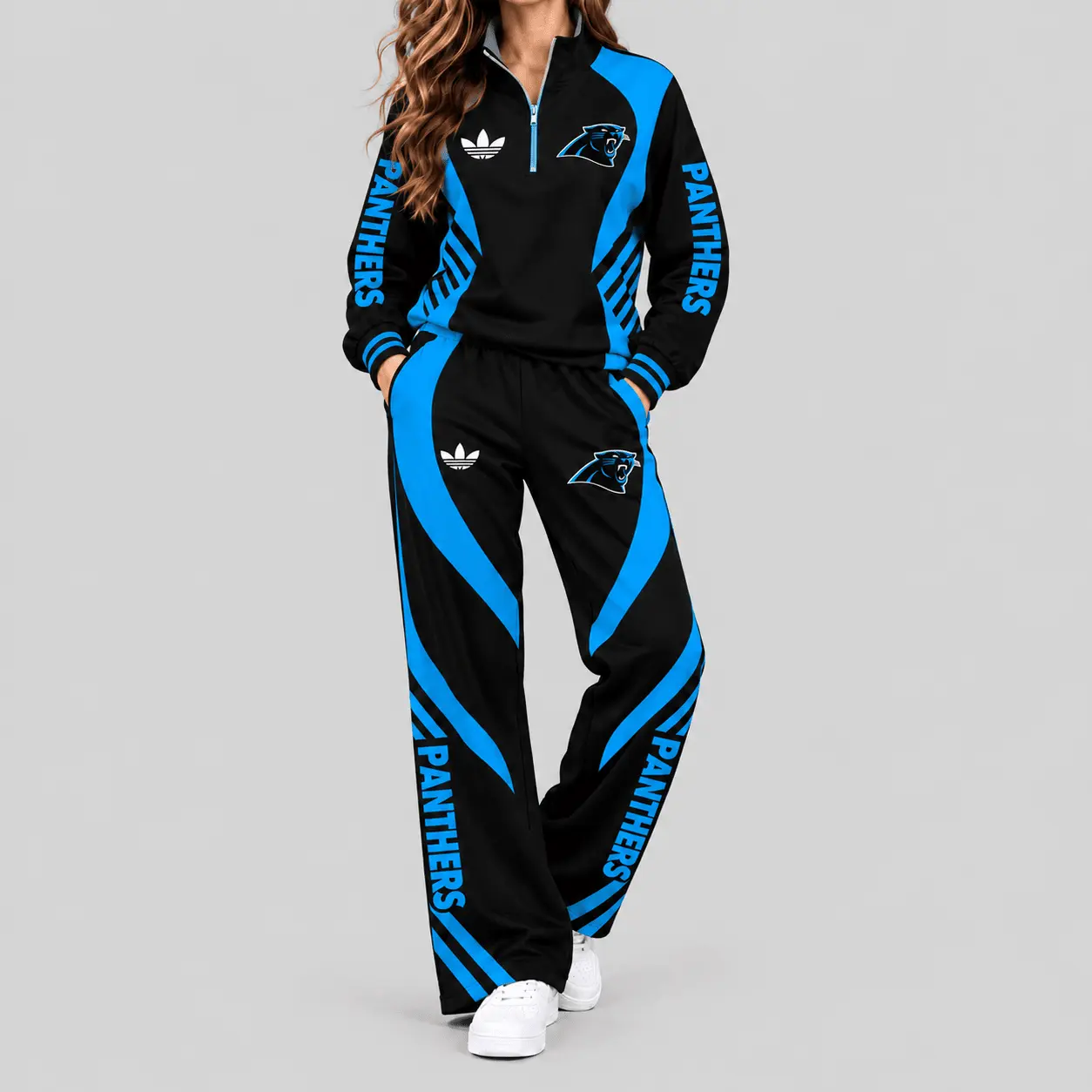 Carolina Panthers | NFL Curved Stripe Quarter Zip Set TD