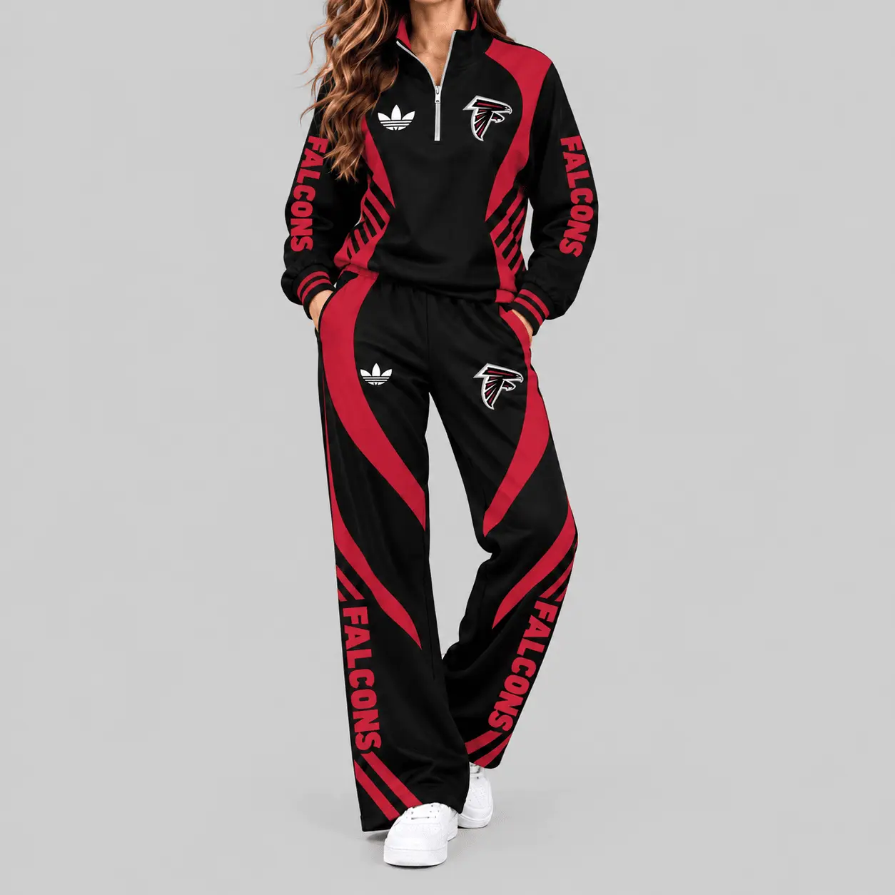 Atlanta Falcons | NFL Curved Stripe Quarter Zip Set TD