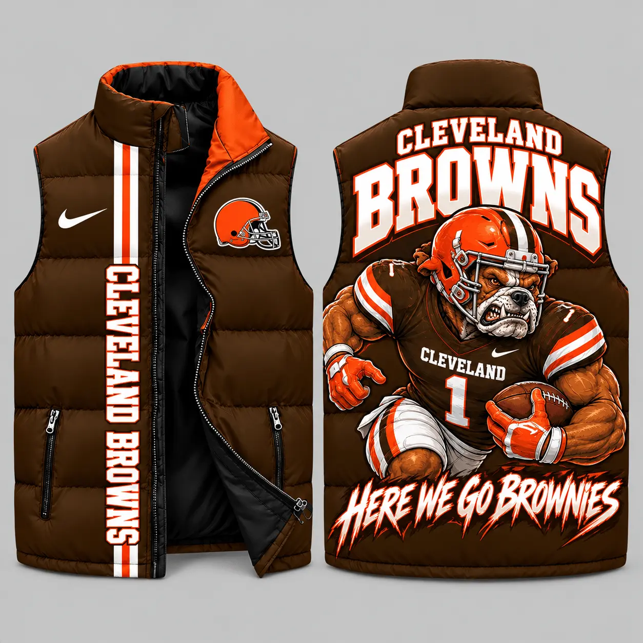 Cleveland Browns | NFL Charging Mascot Puffer Vest TD