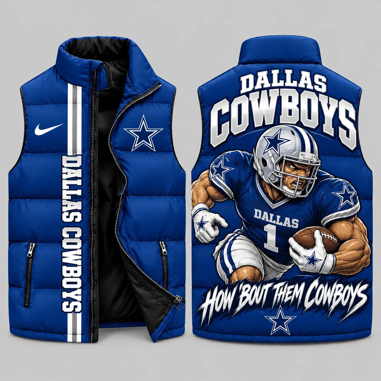 Dallas Cowboys | NFL Charging Mascot Puffer Vest TD