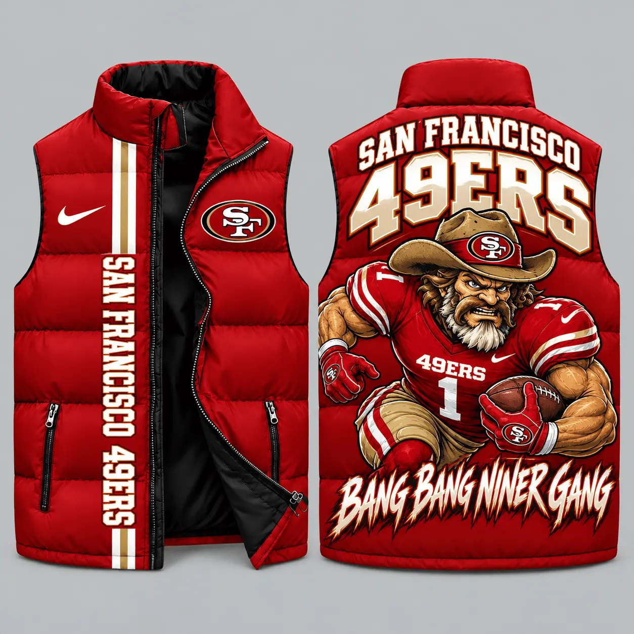 San Francisco 49ers | NFL Charging Mascot Puffer Vest TD