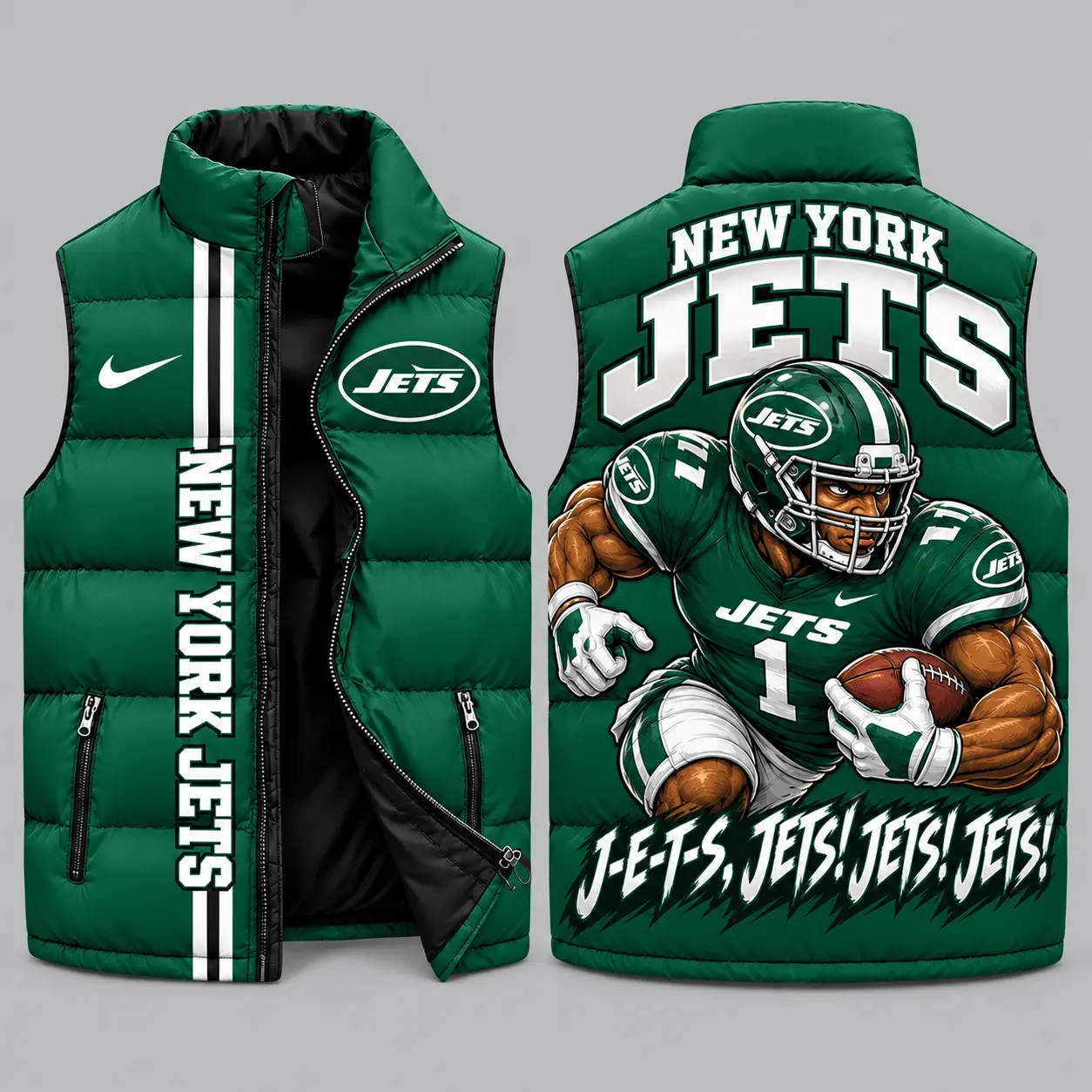 New York Jets | NFL Charging Mascot Puffer Vest TD