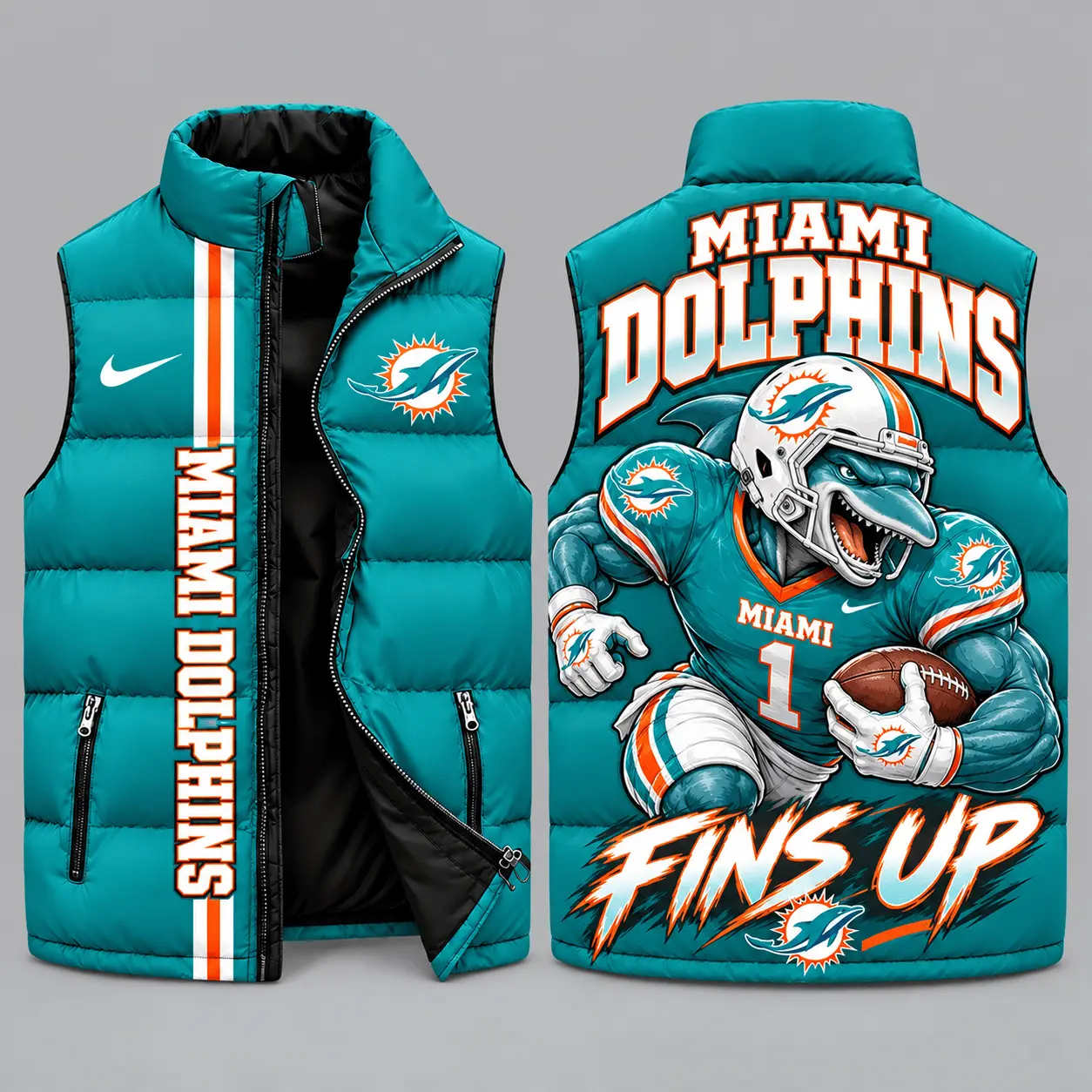 Miami Dolphins | NFL Charging Mascot Puffer Vest TD