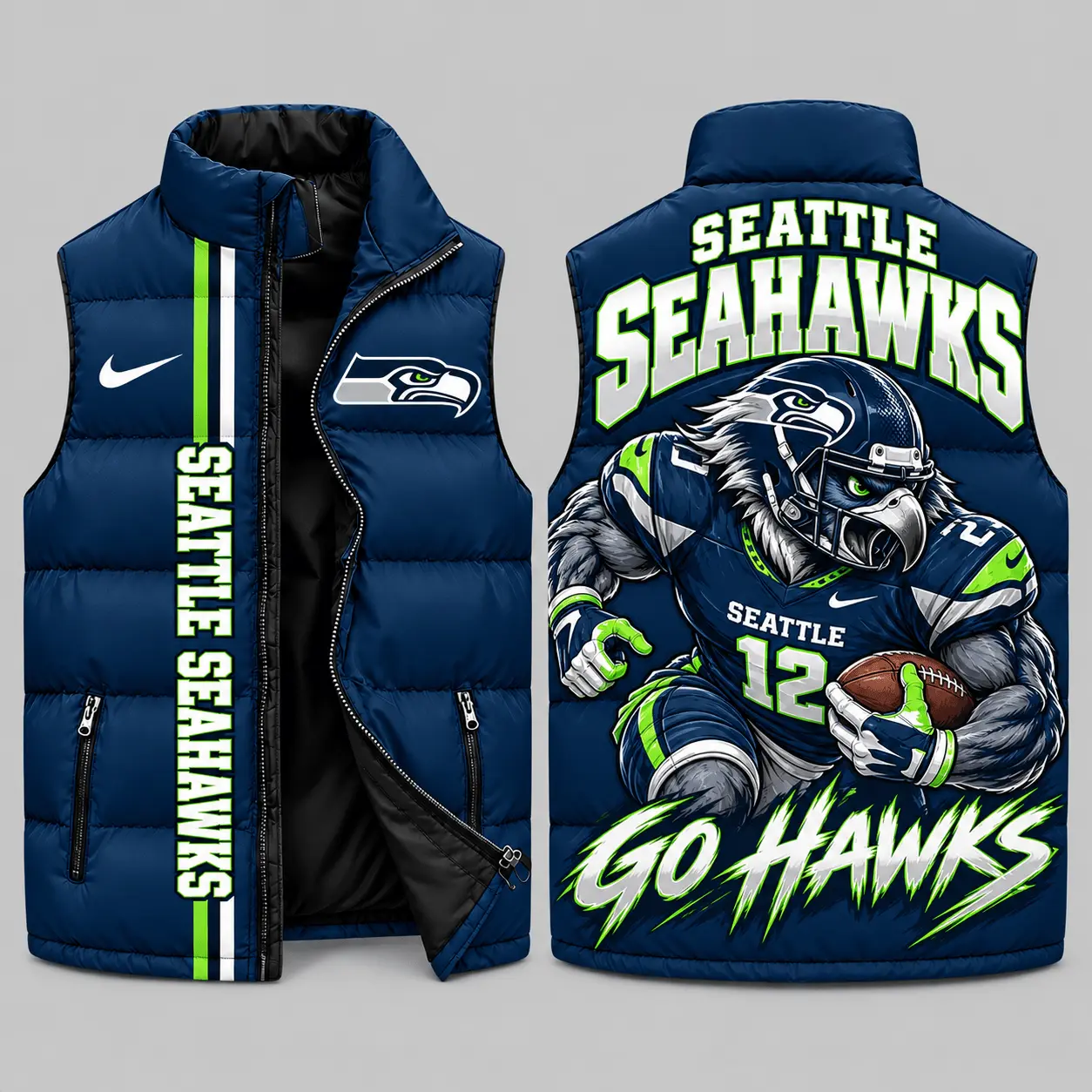 Seattle Seahawks | NFL Charging Mascot Puffer Vest TD