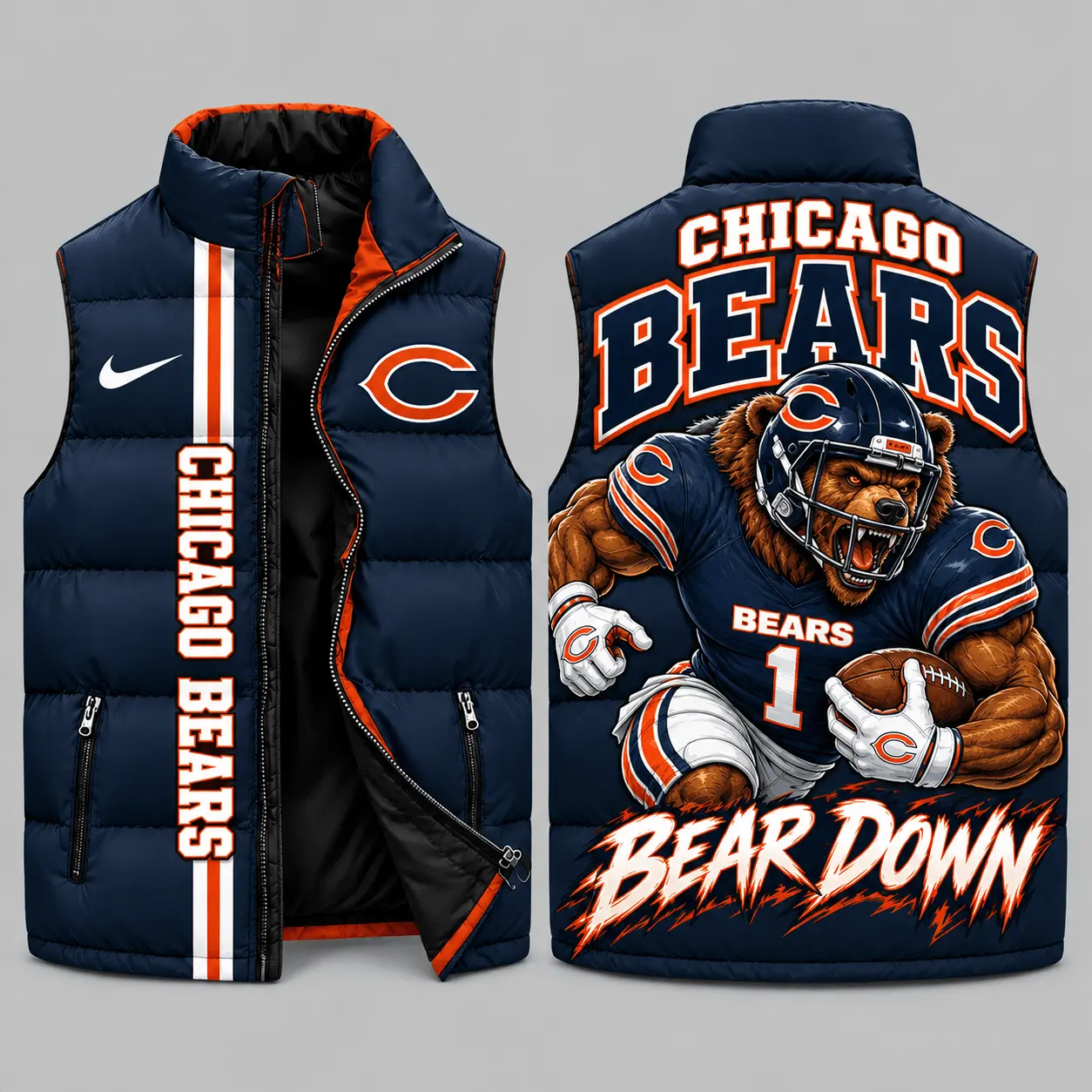 Chicago Bears | NFL Charging Mascot Puffer Vest TD