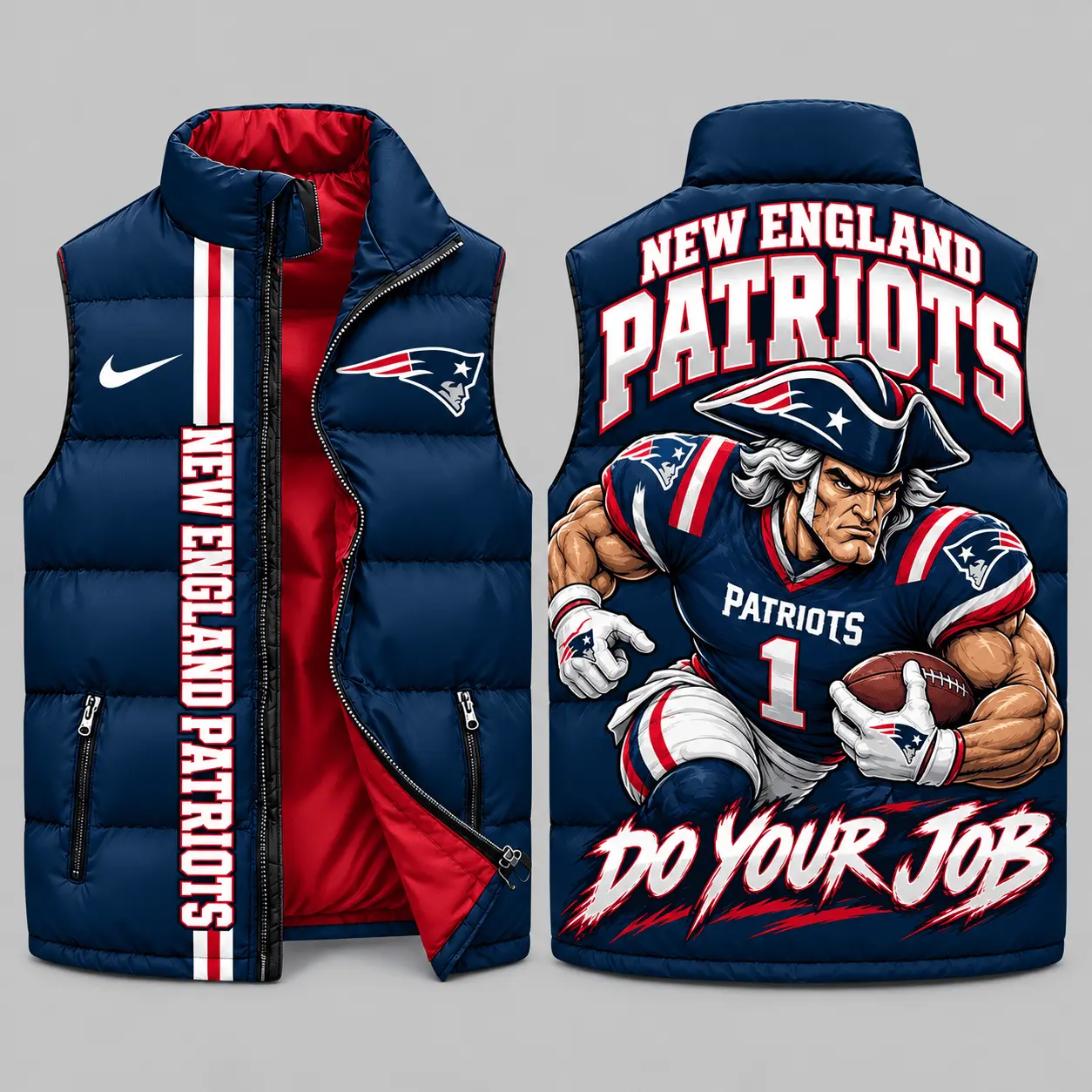 New England Patriots | NFL Charging Mascot Puffer Vest TD