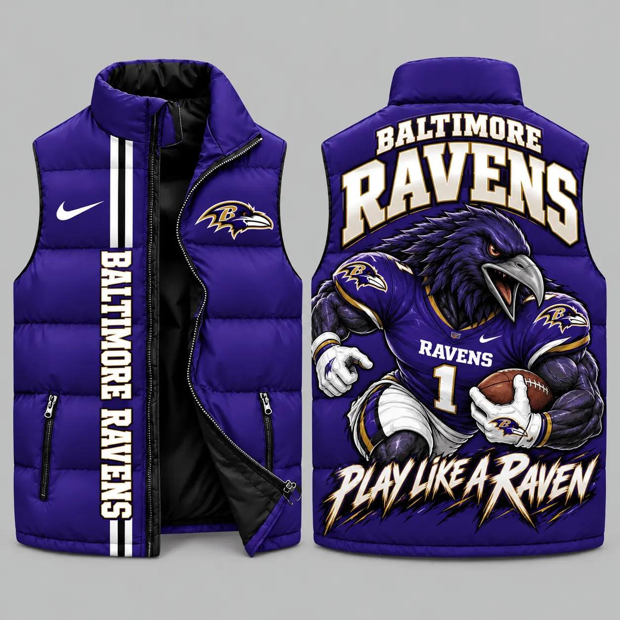Baltimore Ravens | NFL Charging Mascot Puffer Vest TD