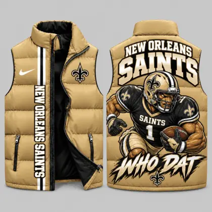 New Orleans Saints | NFL Charging Mascot Puffer Vest TD