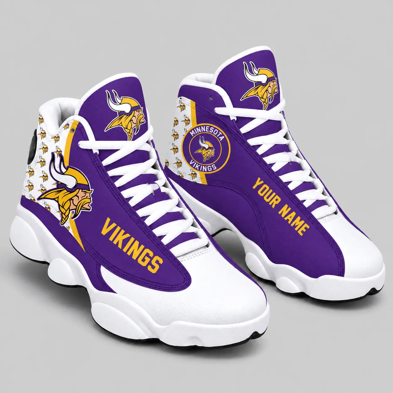 Minnesota Vikings | NFL Custom Name High Top Sneakers TD