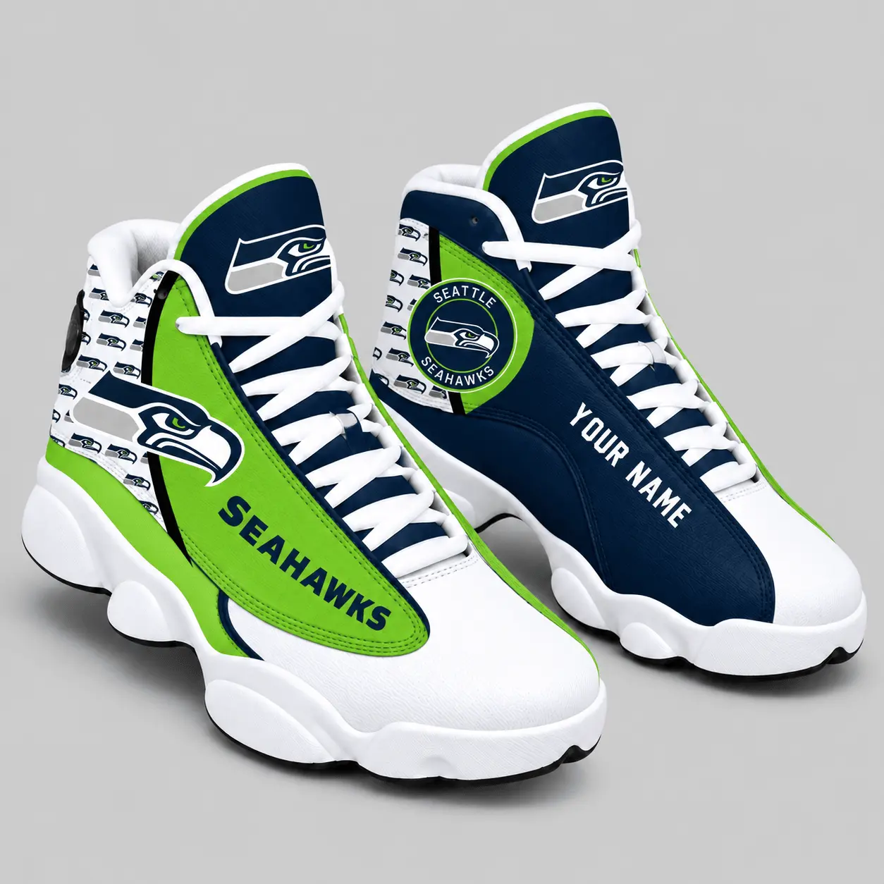 Seattle Seahawks | NFL Custom Name High Top Sneakers TD