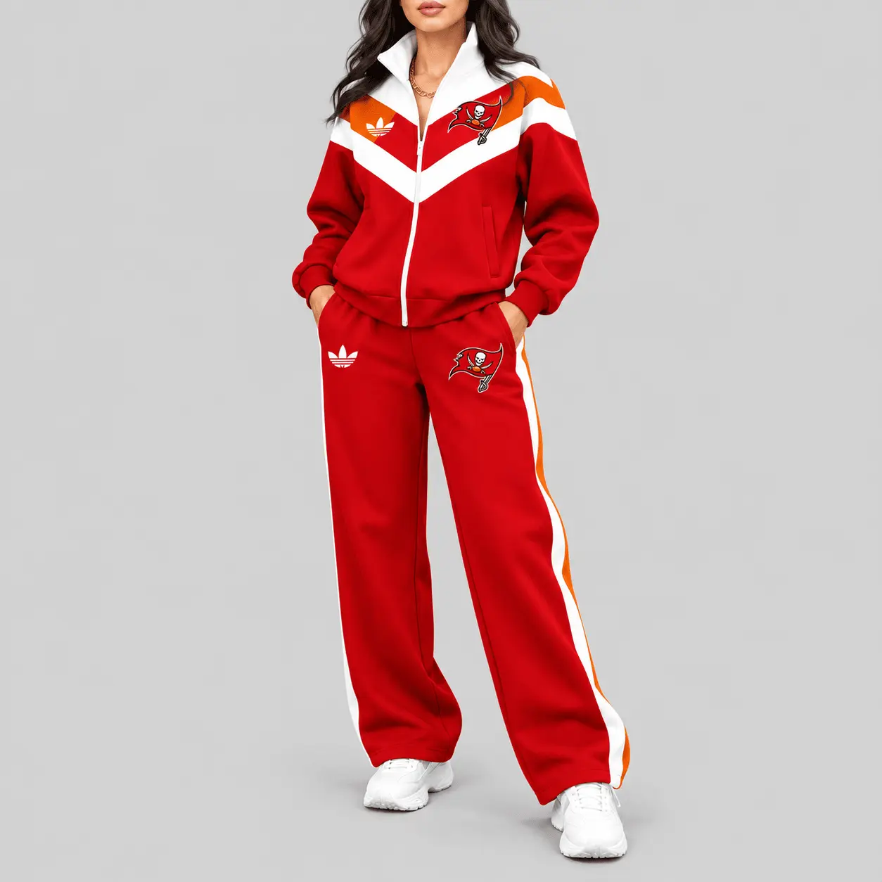 Tampa Bay Buccaneers | NFL Chevron Track Jacket Wide Leg Set TD