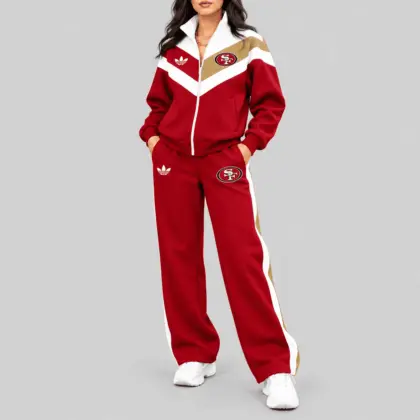 San Francisco 49ers | NFL Chevron Track Jacket Wide Leg Set TD