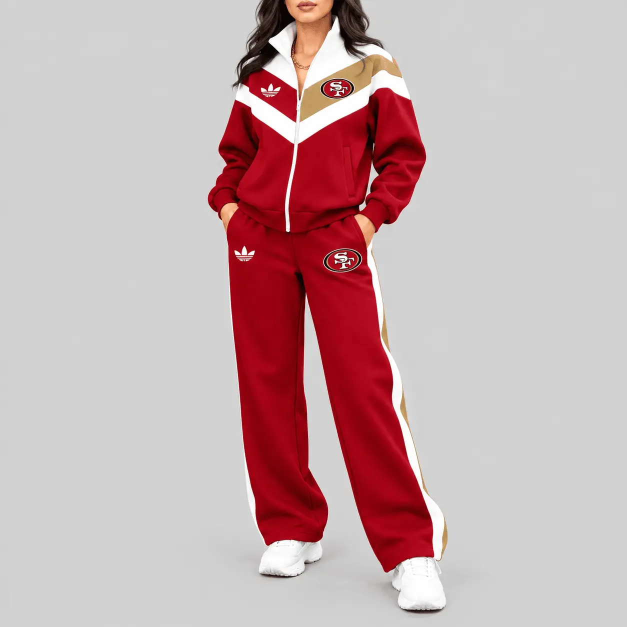 San Francisco 49ers | NFL Chevron Track Jacket Wide Leg Set TD